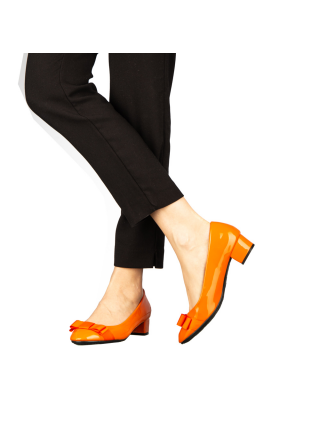 Női cipő, Turni női narancssárga műbőr magassarkú cipő - Kalapod.hu